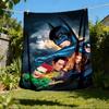 1pc Batman, Superhero Outdoor Flannel Throw Blanket Soft, Lightweight & Warm for Sofa, Office Chair, Camping & Travel Durable Polyester Fabric