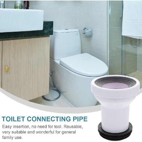 Toilet Drain Pipe Adapter, Plastic Toilet Sewer Drain Pipe Installation Seal Accessories Connector, Toilet Straight Pipe Shifter Toilet Connecting