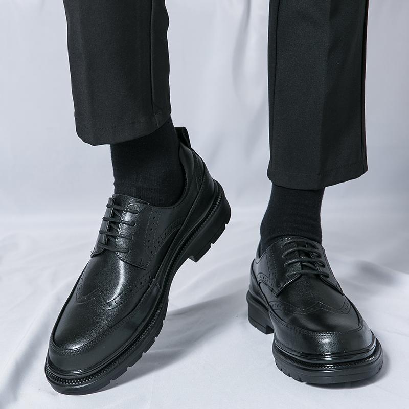 Fashion Fashion Walking Lace Up Oxford Shoes Classic Men's Leather Casual Shoes British Style Formal Dress Footwear Male Business Shoes