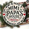 1pc Retro Family Home Metal Wall Art Sign Mimi Papa House Memories Vintage Decor Plaque for Garden Patio Indoor Outdoor Durable Iron