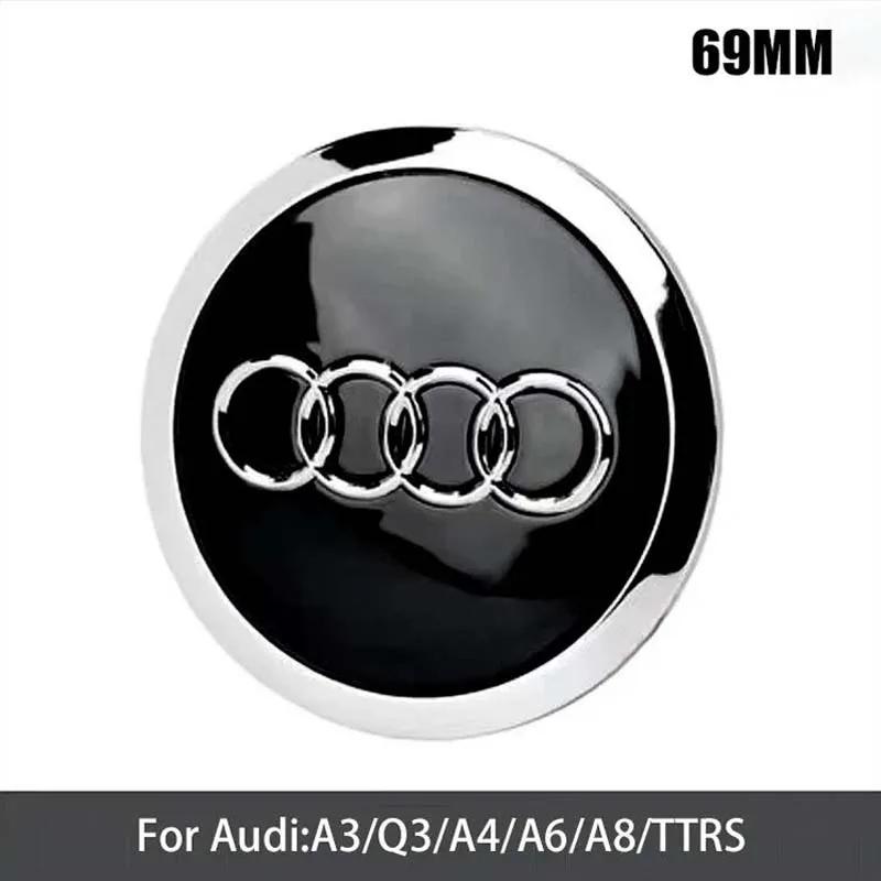2026 4Pcs/pack 69mm Cap Hub Covers Badge Wheel Center Car Styling for 4HGUE A3 A4 A5 A6 A7 A8 TT V8 RS3 RS5 Q3 Q5 Q7 TT Wheel Hubcap