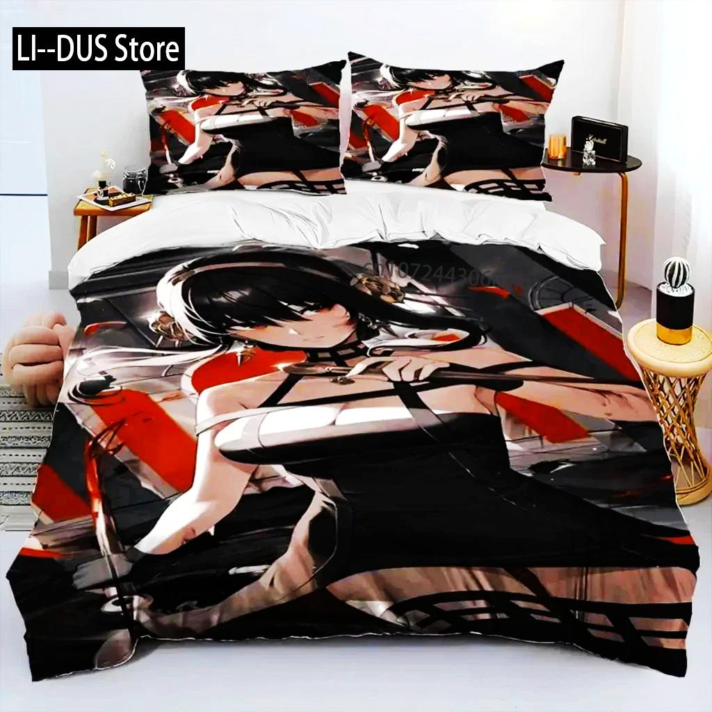 Anime SPY×FAMILY Anya Bedding Set Boys Girls Twin Queen Size Duvet Cover Pillowcase Bed Boys Adult Fashion Home Textileextile