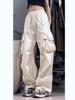 Mode Lässig Retro Arbeit Lange Hosen Frauen Hohe Taille Gerade Bein Breite Bein Hosen Lose Casual Hosen Streetwear