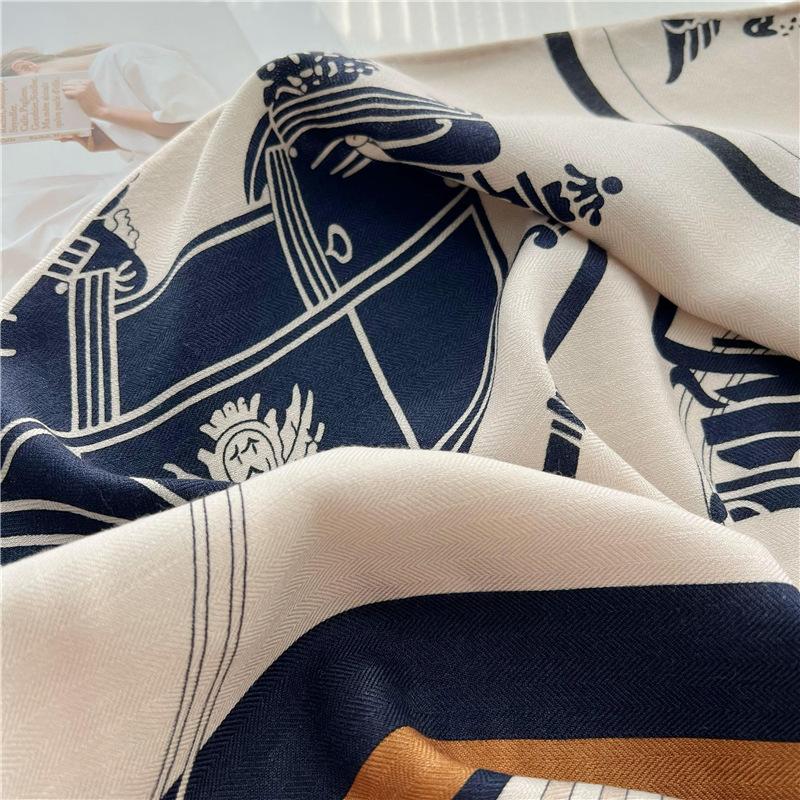 Luxury Mulberry Silk Wool Scarf Triangle Scarf Office Women's Hairband Folding Scarf Women's Shawl Scarf