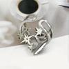 Dainty Adjustable Copper Star Ring With Sparkling Zircon Stone Elegant Jewelry For Fashion Forward Women