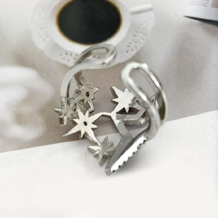 Dainty Adjustable Copper Star Ring With Sparkling Zircon Stone Elegant Jewelry For Fashion Forward Women