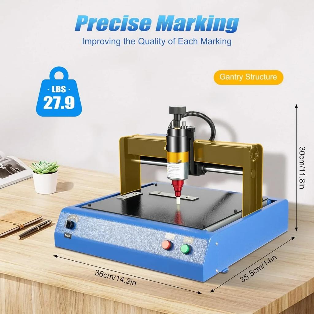 400w Jewelry Engraving Machine Tools Mental Dog Tag Engraver for Industrial Nameplate ID Card Stainless Steel Plastic Engraving