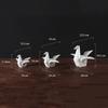 Ceramic Handicrafts Silver Paper Crane Geometric Bird Sculpture Origami Decorative Figurines Home Decoration Accessories