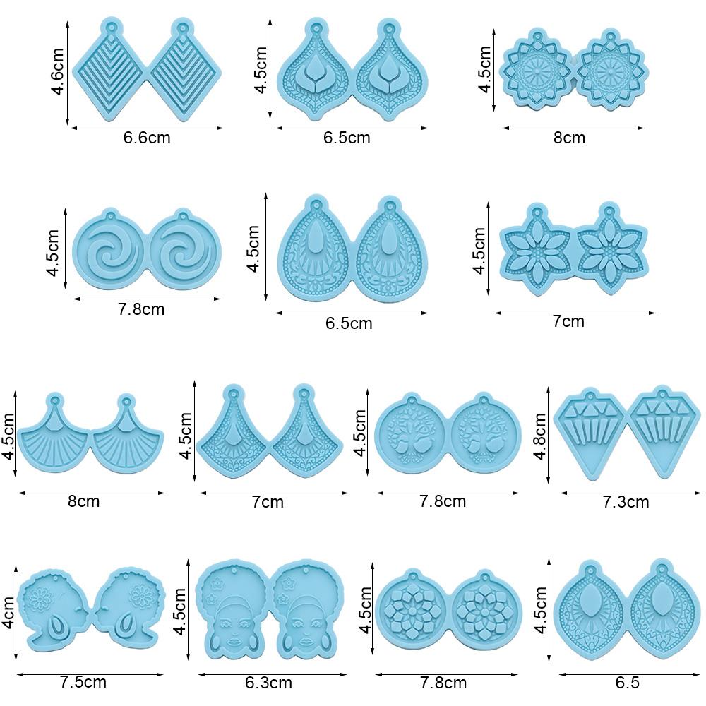 Jewelry Casting Mould Crafts Keychain Pendant Ear Studs Epoxy Resin Mold Earrings Mold