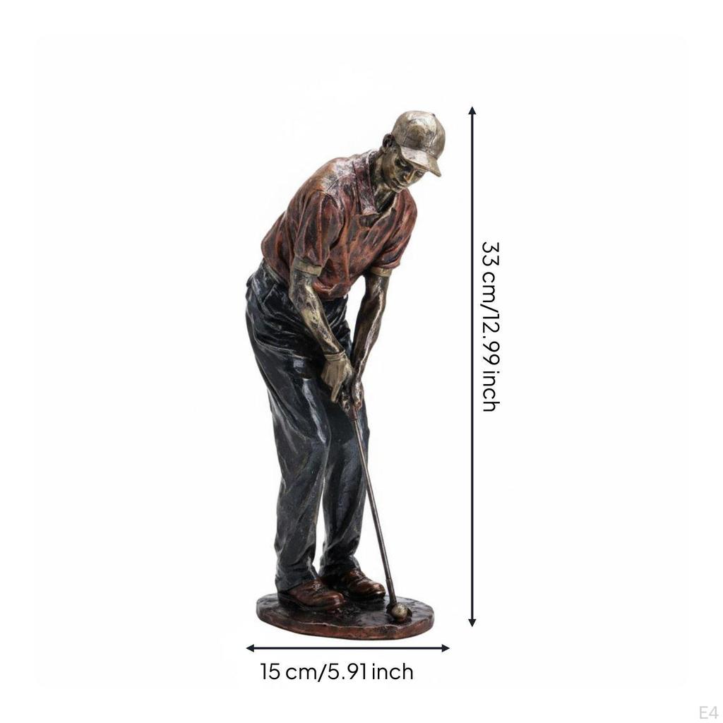 Resin Golf Decor Statue Gift Idea Player Figurine Easy to Clean Golfer for Golfers,