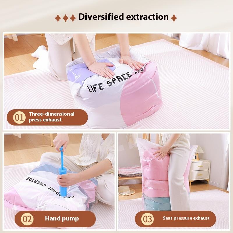 No Need Pump Vacuum Bags Large Plastic Storage Bags For Storing Clothes Blankets Compression Empty Bag Covers Travel Accessories