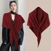 Plush Knitted Triangle Scarf Korean Style Cape Wraps Fashion Winter Shawl  Women/Men