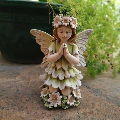Vintage Flower Fairy Resin Garden Ornament - Angel Sculpture