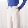 Pantaloni de vară pentru damă, bumbac, in, talie, culori, pantaloni cu picioare largi, stil de stradă