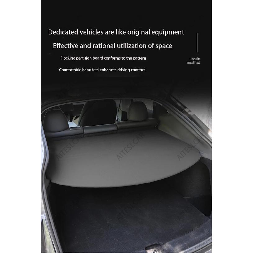 Trunk Cargo Cover For Tesla Model Y Juniper 2025 Curtain Rear Luggage Carrier Retractable Partition Baffle Plate Extra Storage
