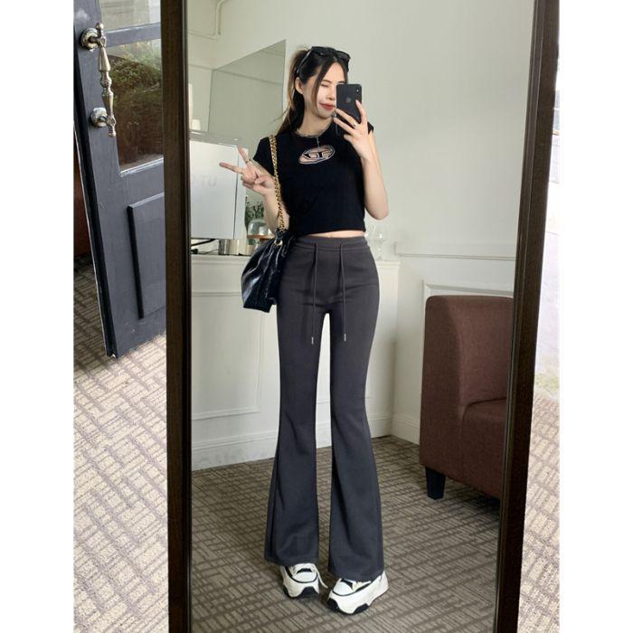 Hua Cotton Blend Micro-Flare High Waist Slimming Sweatpants for Women - 2025 Autumn Collection