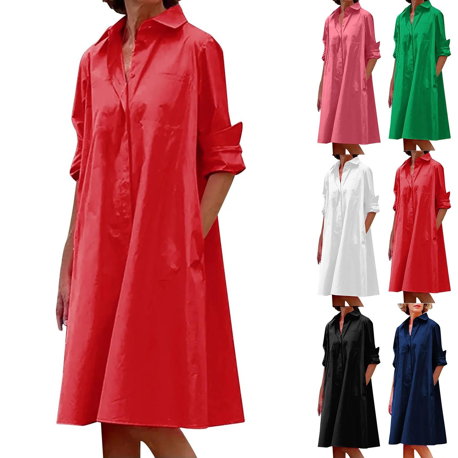 

Women s Fashionable Loose Shirt And Long-sleeved Dress L