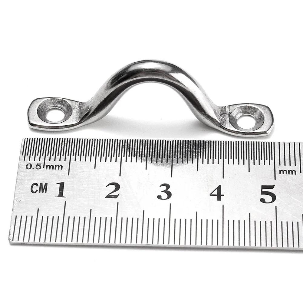 4Pcs Handle 5mm Stainless Steel Wire Eye Strap Boat Marine Tie Down Fender Hooks Canopy Cable Eyes Straps