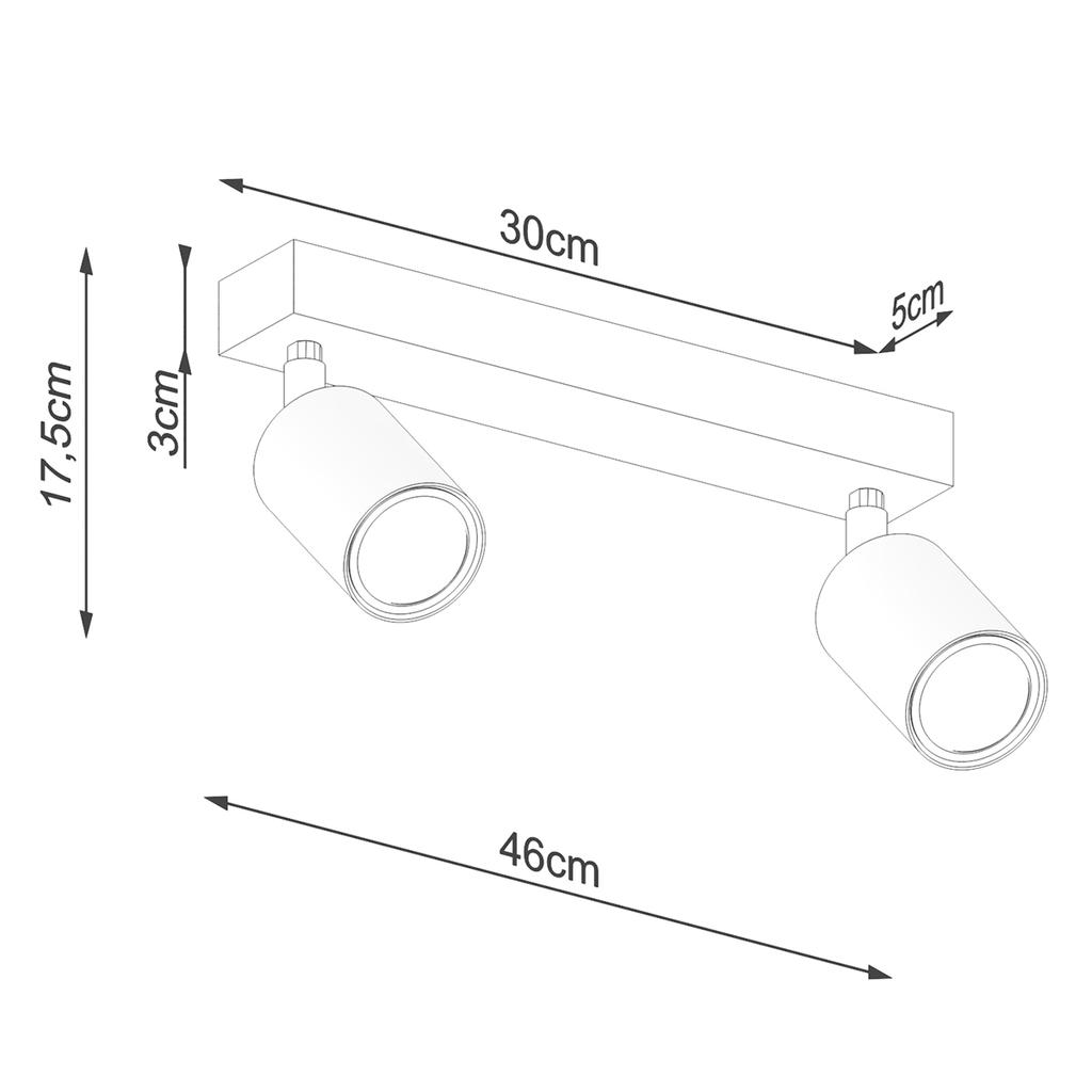 Spot Sufitowy Tuba Podwójny Prostokątny Biały 2Xgu10 10W Verdo Sl.1286 Sollux Lighting