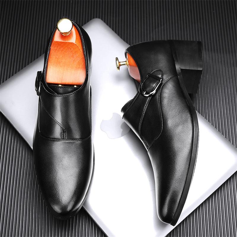 Кожаные туфли мужские Высококачественные модные мужские Толстые подошвы Нескользящие — фото 5