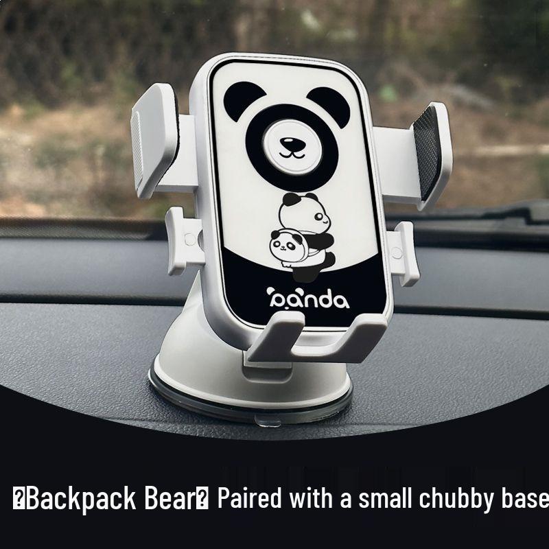 

2026 Auto-Sensing Panda Car Phone Holder: Dashboard Suction Cup Interior Ornament