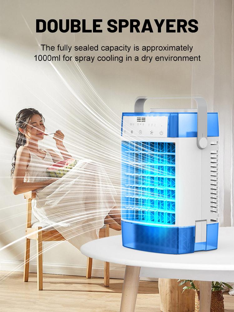 4 IN 1 Portable Air Conditioners Cooling Fan With 1000ml Water Tank USB Remote Control Desktop Fan Portable Personal Humidifier
