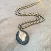 Handmade Baroque Pearl Necklace with Shell Bead Pendant Niche Design