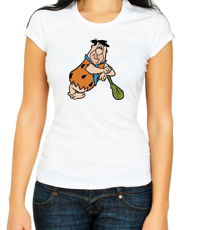 

The Flintstones characters White / Black Women s 3/4 Short Sleeve T-Shirt L006 S