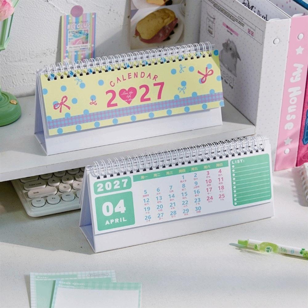 Foldable Stand 2027 Desk Calendar Simple Design Table Calendar INS Standing Calendar Home Office