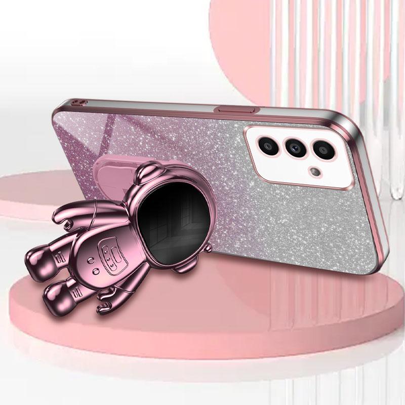 For Samsung Galaxy A14 5G/4G Cell Phone Case Astronaut Kickstand Glitter PC+TPU Cover