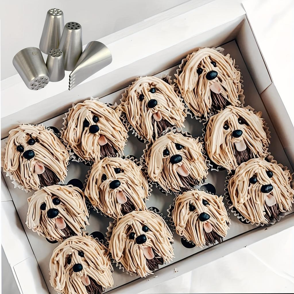 5pcs Cookies Tip Metal Cream Decorating Tip Sets Pastry Tools Stainless Steel Piping Icing Nozzle Cupcake Head Dessert Tools New