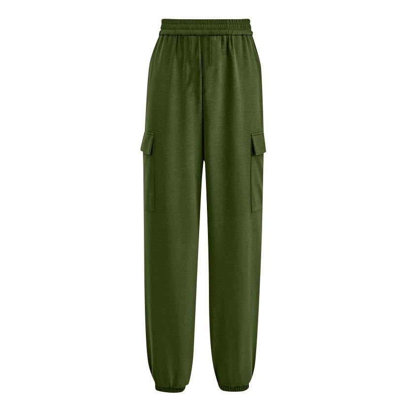 Women's Fashion Drawstring Sports Work Pants Loose Color Casual Pants