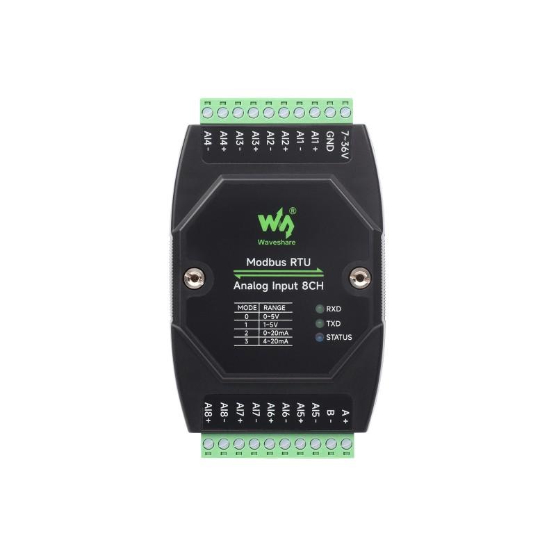 Industrial 8-Ch Analog Acquisition Module, 12-bit High-precision, Supports Voltage and Current Acquisition