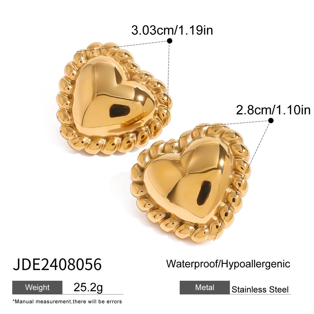 European and American Stainless Steel Love Stud Earrings Niche Wind Earrings Titanium Steel Earrings