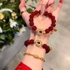 Elegant Pigeon Blood Red Agate Bracelet - Versatile Chinese Court Style for Women