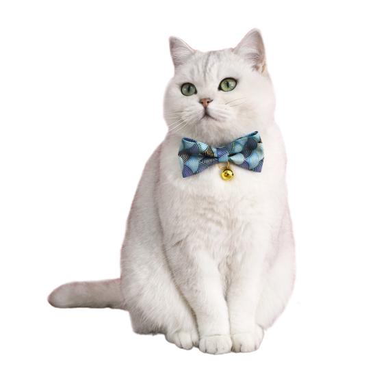 Kitten Collar Adjustable Safety Buckle Lovely Printed Bow Charm Dress Up Neck Jewelry Pet