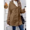 Autumn and Winter Women's Hooded and Velvet Jacket, Double-sided Velvet Cardigan, Long Sleeved Casual Warm Jacket