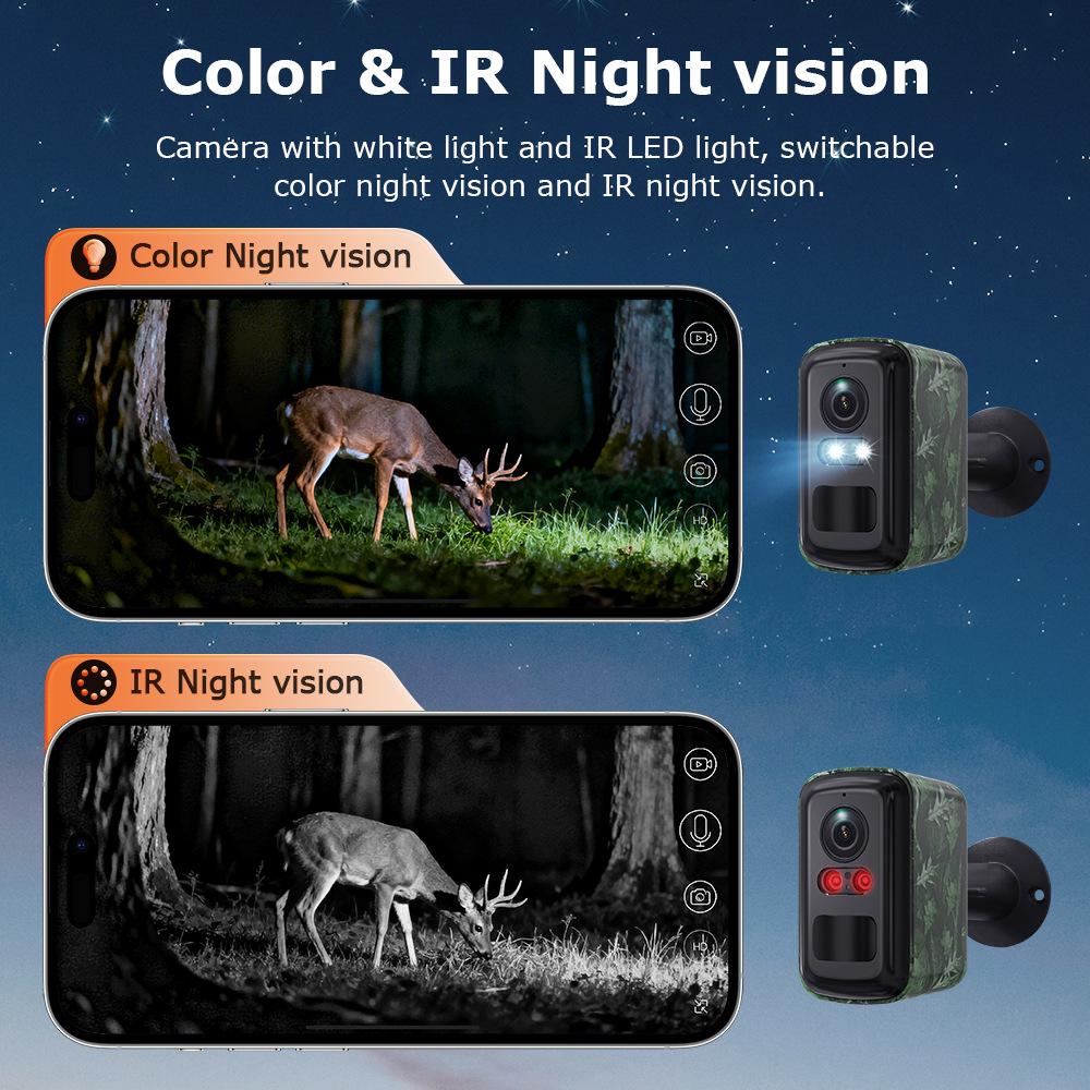 Low Power Camouflage HD WiFi Camera with Full Color Night Vision for Indoor/Outdoor Surveillance