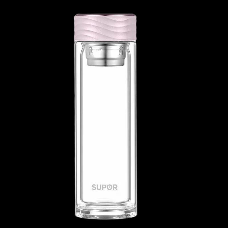 SUPOR Double-Wall Portable Glass Tea Cup