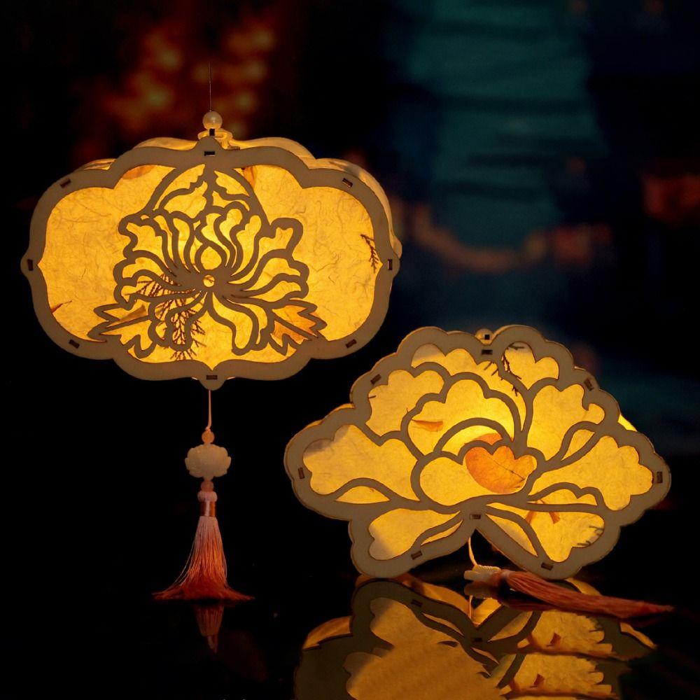 

DIY Handheld Flower Lantern Luminous Mid-Autumn LED Lantern Ancient Lantern Mid- Autumn Festival