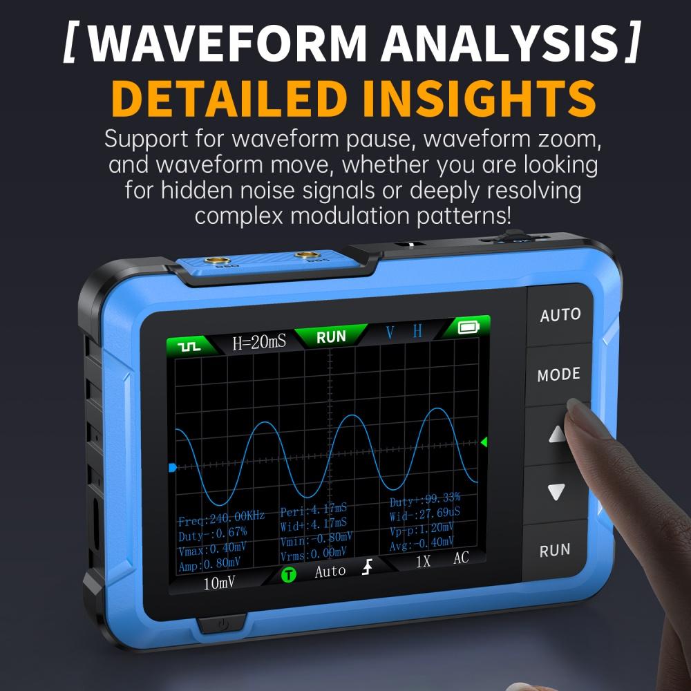 Mini Handheld Digital 2 IN 1 Oscilloscope DSO510 10MHz Bandwidth 48MS/s Sampling Rate Mini Handheld Electronic Measurement Tools