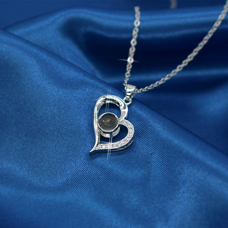 Colier cu Proiecție Pandantiv pentru Femei Trendy Versatil Colier Te Iubesc Colier în 100 de Limbi