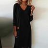 Women's Color V-Neck Bodycon Long Dress