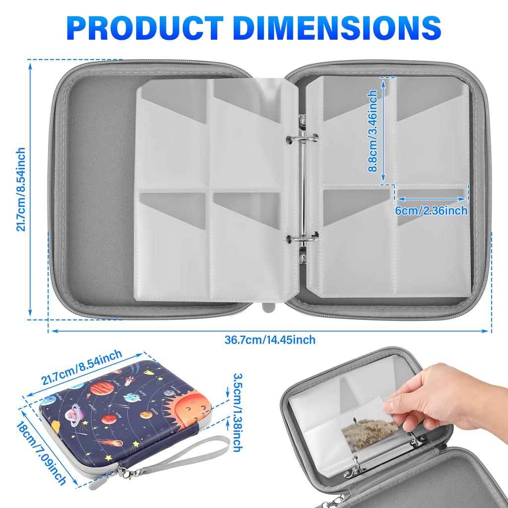 10 Pages 80 Card Slot Card Pack Portable Card Storage Bag with Zipper Large Capacity Game Card Holder Collection Book for Adult