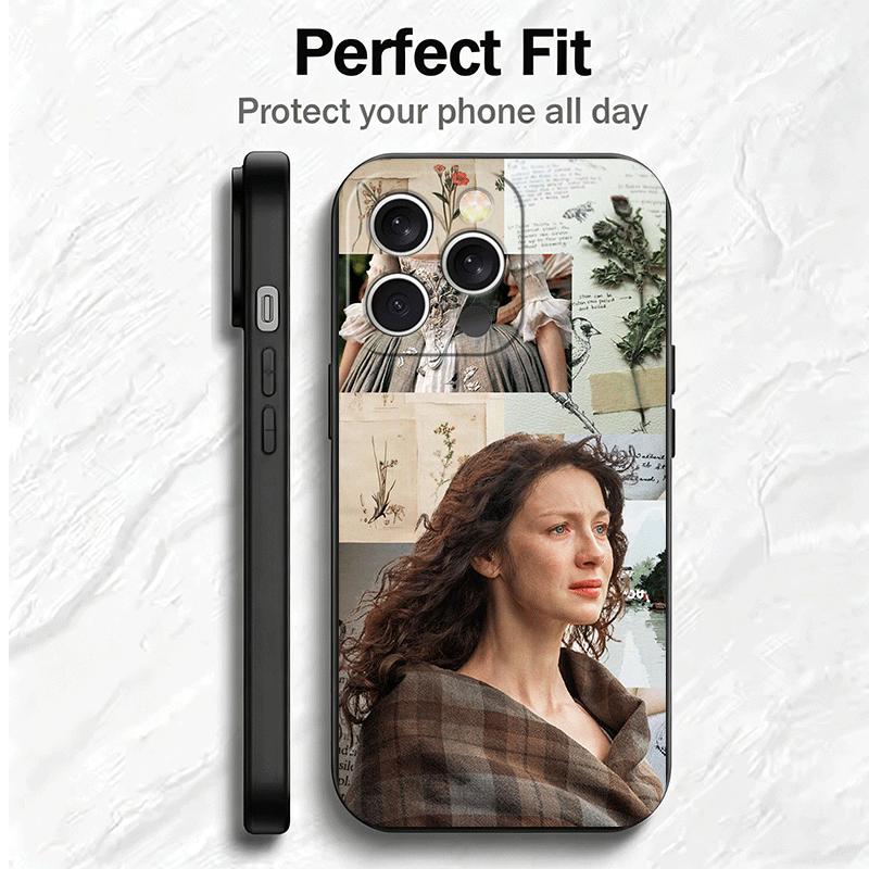 Outlander TV Claire Soft Phone Case for iPhone 16 16E 17 Air 15 Pro Max 14 Plus 13 Mini 11 12 7 Black Cover Back Shell
