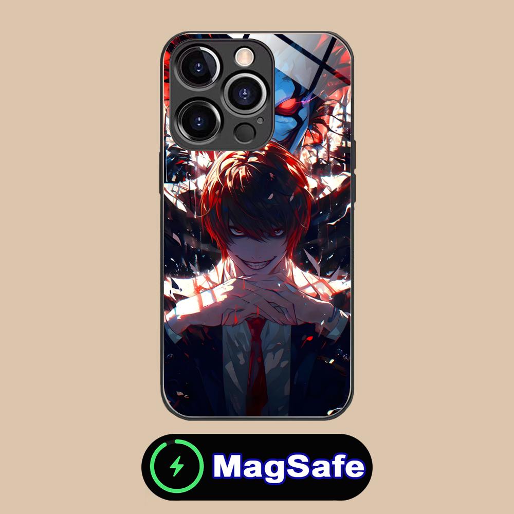 Death Note Kira Light Mobile Phone Case for iPhone 17 16 15 14 13 12 11 Air Pro Max Plus Mini MagSafe Glass Colorful Cover Cover