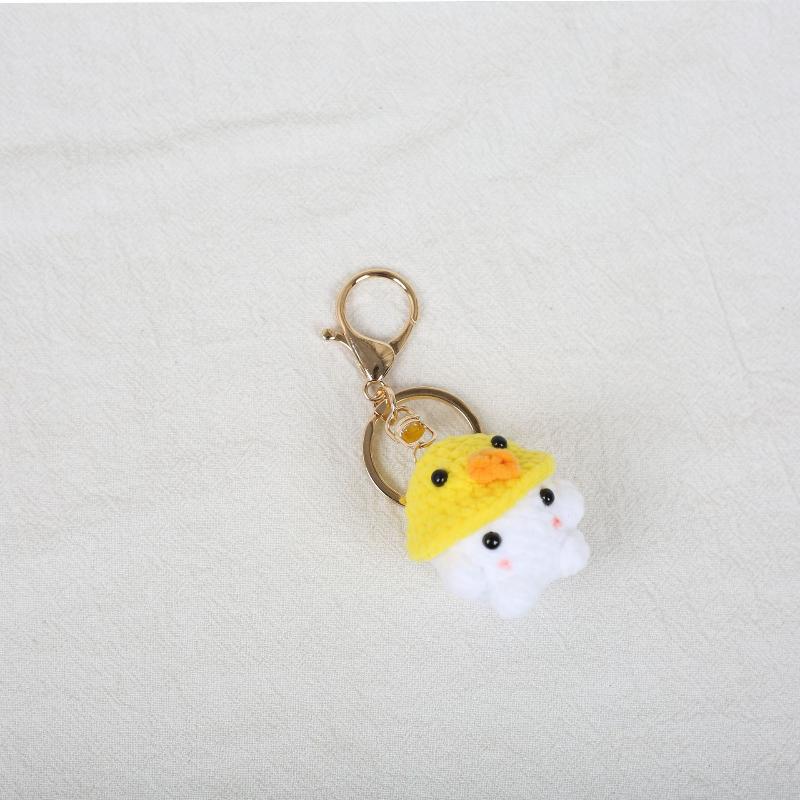 Creative Cute Small Animal Knitting Keychain Pendant Car Bag Decoration Funny Handmade Crochet Doll Ornaments Girls Gifts