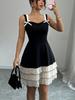 Women's Summer New Arrivals Strappy Dress Colorful Layered Cake Dress