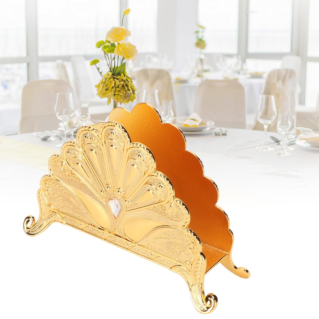 Napkin Holder Classical Metal Peacock Embossed European   Table Tissue Holder Tabletop Freestanding Tissue Dispenser