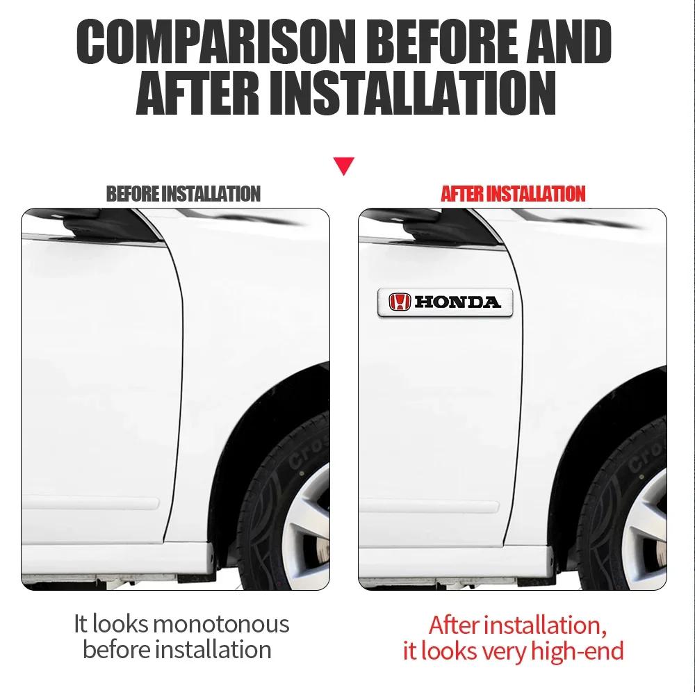2025 Horká 3D Meta Nálepka na Auto Štít Dveří Auta Znak Nálepka na Karoserii Auta Pro Honda Civic FIT Odyssey City Concept S1 Vezel XR